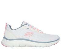 Skechers Flex Appeal 5.0 - New Path Chaussures Moyen Width en Blanc/Rose/Bleu, Pointure 37, Vegan, Lavable en machine