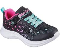 Skechers Flower Theme Kpu Water Repellent Sn Runners Girls Noir/Rose C11 (28.5) Female