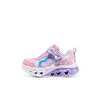 Skechers Flutter Heart Lights Kind Spirit Basket, Pink Textile/Lavender Textile, 21 EU