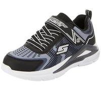Skechers Garçon Baskets, Textile Noir avec Bordure argentée, 27 EU