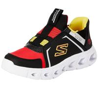 Skechers Garçon Baskets, Textile Synthétique Noir Rouge Jaune Si, 5 UK