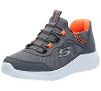 Skechers Garçon Bounder Brisk-Burst, Charcoal Orange, 30 EU