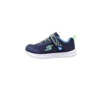 Skechers Comfy Flex - Mini Trainers Chaussures Moyen Width en Bleu Marine/Vert-Lime, Pointure 25