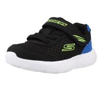 Skechers Garçon DYNA-Lite Lil Quanta-Stride Baskets, Black Synthetic/Textile/Blue & Lime Trim