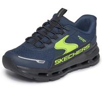 Skechers Garçon Glide-Step Plus Vista-Lane Baskets, Navy Synthetic Textile Black & Yellow Trim, 29 EU
