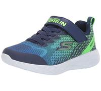 Skechers Garçon Go Run 600 - Baxtux Baskets, Bleu Navy Mesh Navy Synthetic Lime Trim Nvlm, 27 EU