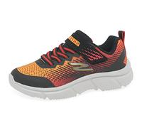 Skechers Garçon Go Run 650 Norvo Sneaker, Black Red Textile Black Synthetic Red O, 33 EU