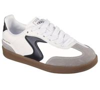 Skechers Garçon Hotshot Junior Varsity, White Synthetic Black Leather Black Trim, 38 EU