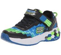 Skechers Garçon Mega-craft 2.0 Basket, Bordure Synthétique en Textile Noir et Bleu, 35.5 EU