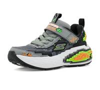 Skechers Garçon Mega-Craft 4K Baskets, Charcoal Synthetic Textile Black, Lime, 34 EU