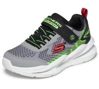 Skechers Garçon Meteor-Lights 2.0 Baskets, Gray Textile Synthetic Black & Lime Trim, 30 EU