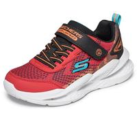 Skechers Garçon Meteor-Lights 2.0 Baskets, Gray Textile Synthetic Black & Lime Trim, 35 EU