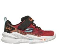 Skechers Garçon Meteor-Lights 2.0 Baskets, Red Textile Synthetic Black & Orange Trim, 26 EU