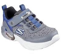 Skechers Garçon Meteor-Lights-krendo Baskets, Charcoal Synthetic Textile Blue Trim, 28 EU