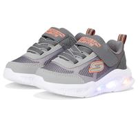 Skechers Garçon Meteor-Lights Krendox Flat-Sheets, Charcoal Gray Textile Charcoal Synthetic, 33.5 EU