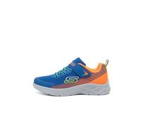 Skechers Garçon Microspec II Zovrix, Royal Textile Synthetic Orange Trim, 28.5 EU