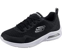 Skechers Garçon Microspec Max, Textile Noir avec Bordure Noire Et Blanche, 32 EU