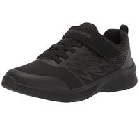 Skechers Garçon Microspec Texlor Basket, Bordure en Textile Noir, 28.5 EU