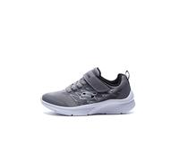 Skechers Garçon Microspec Texlor Basket, Textile Gris avec Bordure en Textile Noir, 29 EU