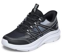 Skechers Garçon Microspec Velocity Grid-Shift Baskets, Black Synthetic Textile Silver & White Trim, 31 EU
