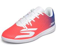 Skechers Garçon SKX_2 Jr Indoor Chaussures de Football, White/Blue/Pink, 36 EU
