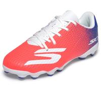 Skechers Garçon SKX_2 Jr Firm Ground Chaussures de Football, White/Blue/Pink, 32 EU