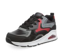 Skechers Garçon Uno Gen1 Color Surge Fashion-Sneakers, Black Synthetic Red Gray Trim, 36 EU