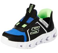 Skechers Garçons Baskets, Black Synthetic Textile Blue Lime Silv, 36 EU