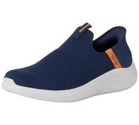 Skechers Garçons Baskets, Navy Textile Orange Trim, 33 EU