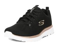 Skechers Get Connected Baskets Basses pour Femme Noir Textile, Noir, 38.5 EU