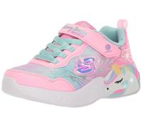 Skechers Girls Baskets, Pink Sparkle Mesh/Turquoise Trim, 43 EU