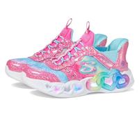 Skechers Girls Baskets, Bordure synthétique Rose, 33.5 EU