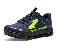 Skechers Garçon Glide-Step Plus Vista-Lane Baskets, Navy Synthetic Textile Black & Yellow Trim, 28 EU