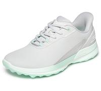Skechers GO Chaussures de Golf synthétiques à Lacets pour Femme, Gris Clair/Turquoise, Pointure 38