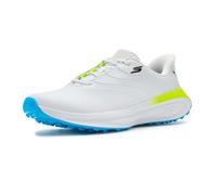 Skechers GO Chaussures de Golf synthétiques à Lacets pour Homme, Blanc/Bleu/Jaune, Pointure 44