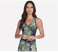 Skechers GO FLEX RIB Inbloom V-Neck Tank en Gris Anthracite/Olive, Pointure XS