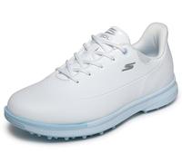 Skechers GO Jasmine 2 GF Chaussures de Golf imperméables à Lacets pour Femme, Blanc/Bleu, 36 EU