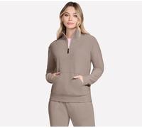 Skechers GO LUXE Rib 1/4 Zip en Taupe/Brun, Pointure Grand
