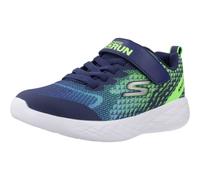 Skechers Homme Go Run 600 - Baxtux Baskets, Bleu Navy Mesh Navy Synthetic Lime Trim Nvlm, 36 EU