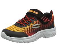 Skechers GO Run 650 NORVO Sneaker, Black & Red Textile/Black Synthetic/Red & O, 24 EU
