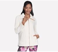 Skechers GO SNUGGLE Tunic Full Zip Veste en Blanc Cassé, Pointure Moyen