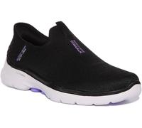 Skechers Go Walk 6 Fab View Air Slip On Femmes Baskets Noires Blanches UK 3 - 8