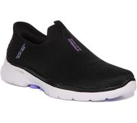 Skechers Go Walk 6 Fab View Air Slip On Femmes Baskets Noires Blanches UK 3 - 8