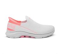 Skechers Femme GO Walk 7 MIA, Garniture Rose Fluo en Textile Blanc, 38.5 EU