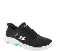 Skechers Go Walk 7 ValinGO Walk 7 Valin pour Femme, Bordure Turquoise en Textile Noir, 40 EU