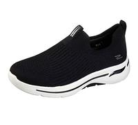 Skechers Femme GO Walk Arch FIT Iconic Sneaker, Black Textile/Trim, 37 EU