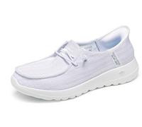 Skechers Go Walk Joy Chaussures décontractées à enfiler pour femme avec bout mocassin, blanc/argenté, 42 EU