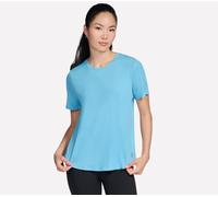 Skechers GO WALK Luxe Rib T-shirt en Gris Pierre/Bleu, Pointure Moyen