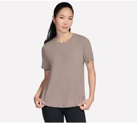 Skechers GO WALK Luxe Rib T-shirt en Taupe/Brun, Pointure Petit