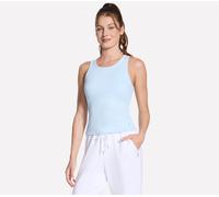 Skechers GO WALK Luxe Rib Tank en Argent/Blanc/Bleu, Pointure Moyen